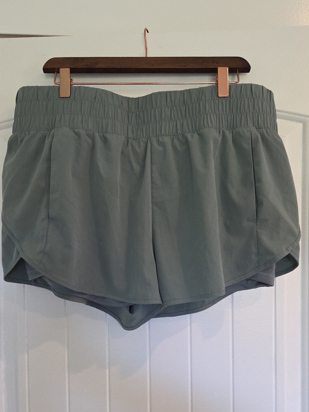 Avia Sage Green Athletic Shorts with Elastic Waist